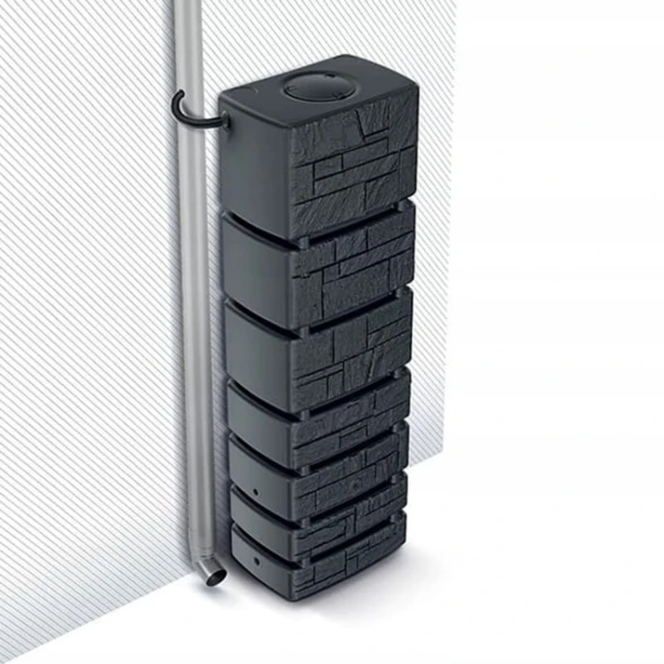 Zestaw 2x350L zbiorniki na deszczówkę TOWER STONE antracyt PROSPERPLAST - Sklep Profitank