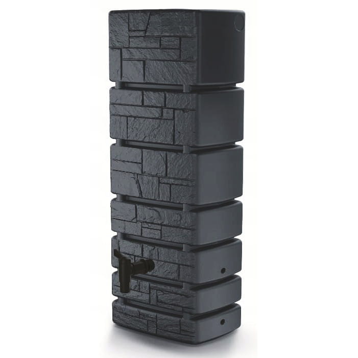 Zestaw 2x350L zbiorniki na deszczówkę TOWER STONE antracyt PROSPERPLAST - Sklep Profitank