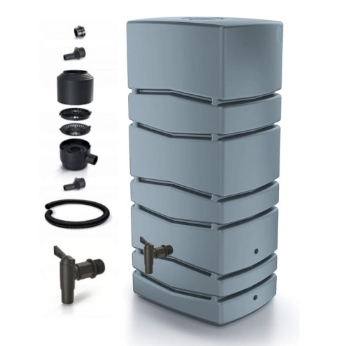Zestaw Zbiornik 650L na wodę +zbieracz wody AQUA TOWER szary PROSPERPLAST - Sklep Profitank
