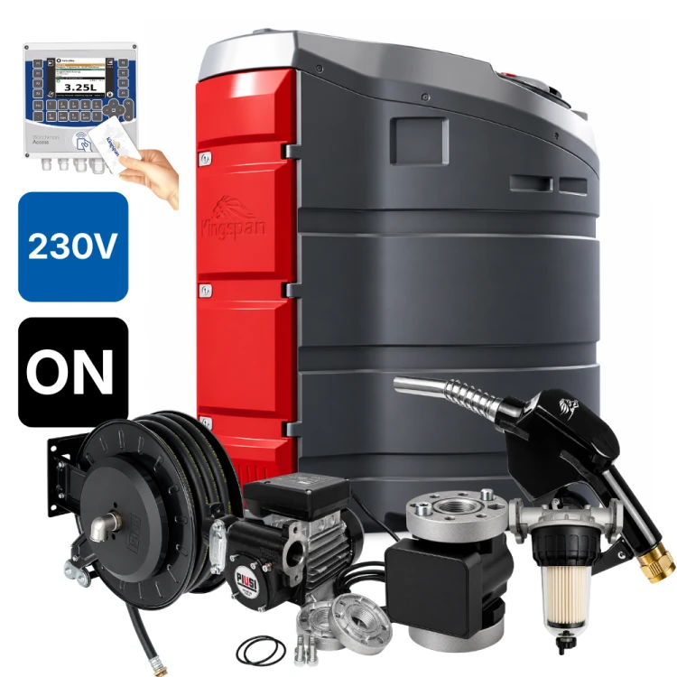 Zbiornik 1500L dwupłaszczowy do oleju napędowego FuelMaster PRO KINGSPAN 230V system kontroli ON ze zwijadłem Sklep Profitank
