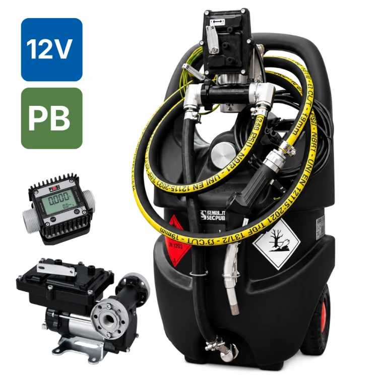 Zbiornik 55L mobilny do benzyny EmilCaddy Emiliana z pompą PIUSI 12V i licznikiem PIUSI  K24 PB ATEX Sklep Profitank