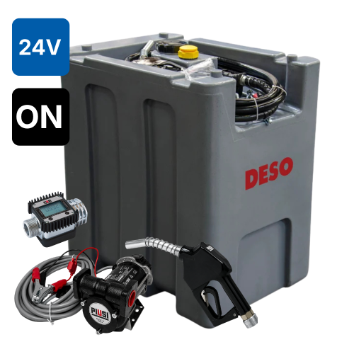 Zbiornik 300L DESO Diesel mobilny do oleju napędowego z pompą 24V i licznikiem PIUSI K24 Sklep Profitank